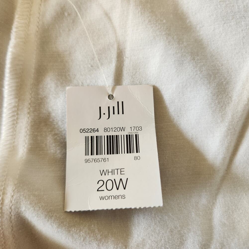 J. Jill Pants Women's 20W White Cotton Blend Coastal Chic Resort Wear Straight - Picture 9 of 16